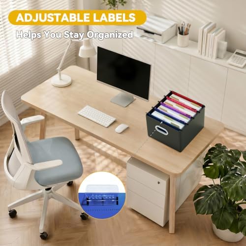 Large Hanging File Folders Letter Size,2.5" Expansion Heavy Duty Home Office Hang Folder,Plastic File Cabinet Folders with Tabs,12 Pack Colorful Hanging File Organizer for Medical Charts - Image 5