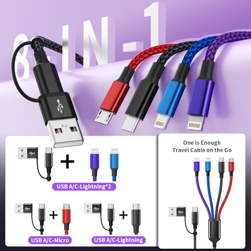 4 in 2 Multi Charging Cable, Dual IP Charging Cord with Type-C & Micro - Image 2