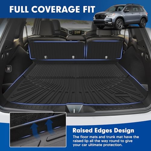 Mixsuper Cargo Liner for Honda Passport 2019-2025, All Weather Trunk Mat Backrest Mat TPE Back Seat Cover Protector for Passport Accessories - Image 3
