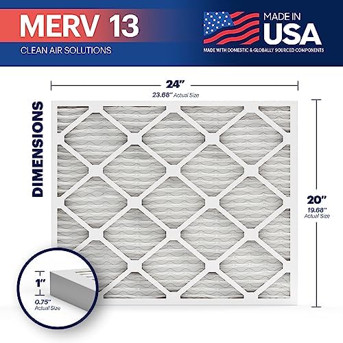 BNX TruFilter 20x24x1 Air Filter MERV 13 (4-Pack) - MADE IN USA - Electrostatic Pleated Air Conditioner HVAC AC Furnace Filters for Allergies, Pollen, Mold, Bacteria, Smoke, Allergen, MPR 1900 FPR 10 - Image 2