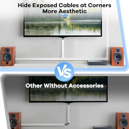 126in(8 x L15.7in) Cord Hider Kit, Wire Covers for TV on Wall, Paintable Cable Management Kit, Cable Cover for Mounted TV, Hide Wires Along Wall, Grey Cord Cover, W0.95in H0.55in - Image 7