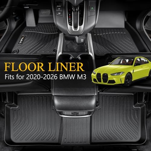 Wailtnb-for BMW M3 2020-2027 All Weather Floor Liner Car Mat for BMW M3 G80 Custom Fit Automotive Full Set Accessories (Floor Mat& Cargo Mat& Backrest Mat) - Image 2