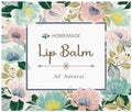 Homemade Skincare Products Adhesive Labels Stickers for Lip Balm Handcream Candle Container Tubes 20pcs (Lip Balm - Teal-Multi Floral) by ZZYBIA