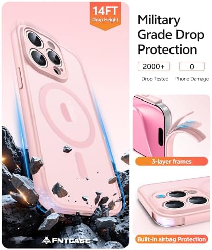 FNTCASE for iPhone 15 Pro Max Case, Fit for Magsafe, Glass Screen Protector - Image 5