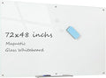 Glass Whiteboard Magnetic Dry Erase Board 6' x 4', Large Frameless Glass White by Kaimashi