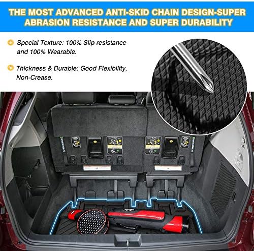 Sienna Cargo Liner - Trunk Mat for Toyota Sienna 2011-2019, All Weather Cargo Mat for Sienna Accessories, Only fit NO Power Folding 3rd Row Seats - Image 7