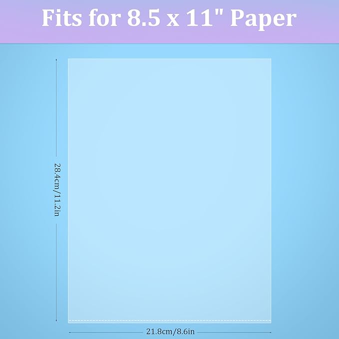 AKONEGE 50 Pack No Holes Sheet Protectors 8.5 x 11 Inch Letter Size Page - Image 2