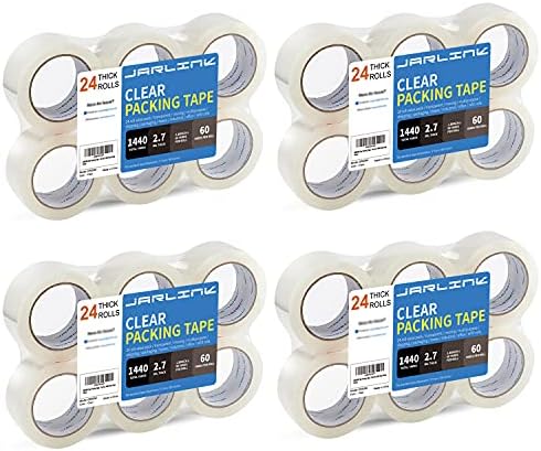 JARLINK 24 Rolls Clear Packing Tape, Heavy Duty Packaging Tape by JARLINK