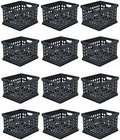 Sterilite Storage Crate Bin File Organizer for Home & Office,Black, 12-Pack by Sterilite