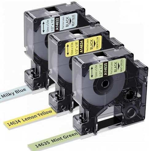 3X Replace for DYMO Label Maker Refills D1 1/2 Inch 18Ft Pastel Colored Set by Freshworld