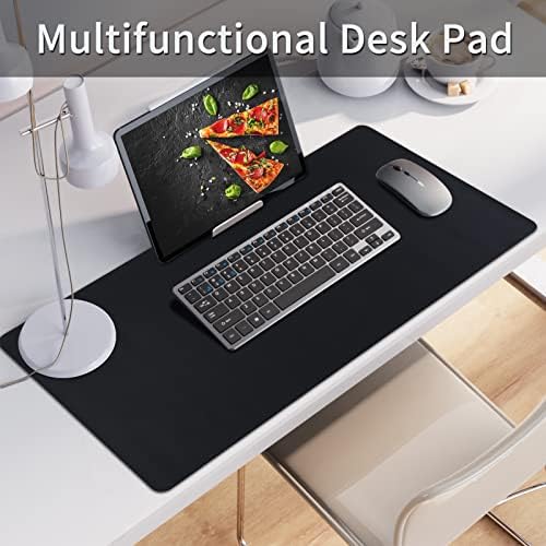 Bloss Leather Desk Pad, Non-Slip Desk Mat, Waterproof Large Mouse Pad, Mouse Mat, Computer Mat for Desk Easy Clean for Office/Home(Black, 35.4" x 15.7") - Image 2