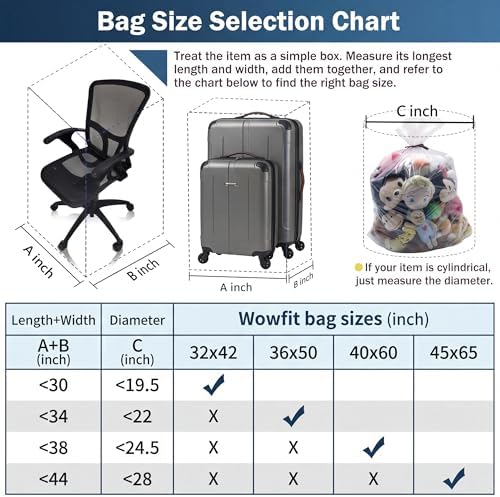 Wowfit Large Plastic Bags for Comforters & Pillows, 32x42, 5 CT, 1.6 Mil - Image 3