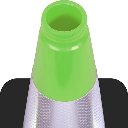 6 Pack 18" Inch Green PVC Traffic Cones - Image 3