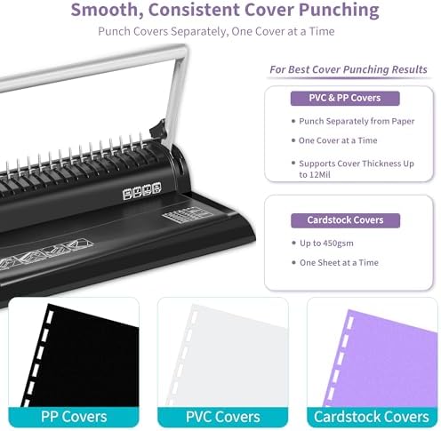 Binditek Binding Machine, 19Hole, 145 Sheets, for Letter Size, Fixed Margin - Image 5