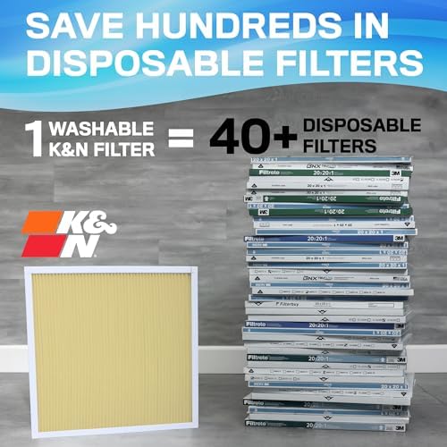 K&N 14x24x1 HVAC Furnace Air Filter, Lasts a Lifetime, Washable, Merv 11, the Last HVAC Filter You Will Ever Buy, Breathe Safely at Home or in the Office, HVC-11424 - Image 2