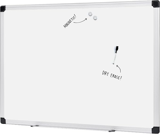 Amazon Basics Magnetic Whiteboard/Dry Erase Board, 36 x 48-inch, Aluminum Frame by AmazonBasics