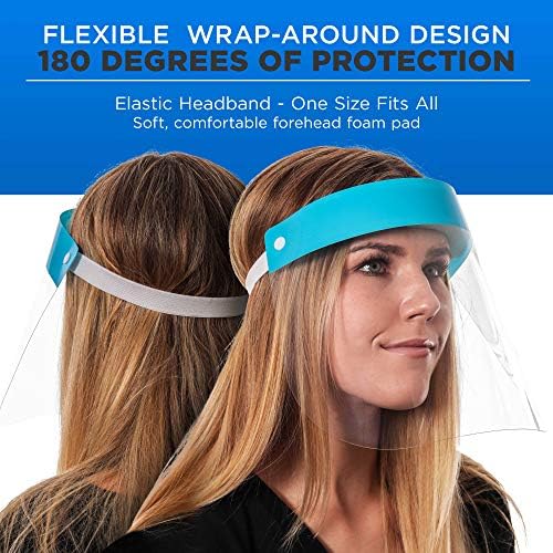 Salon World Safety Face Shields - Protective Full Face Shields (Pack of 4) - Image 3