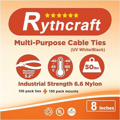 100 Pack 1.1 inch Zip Tie Adhesive Mounts Self Adhesive Cable Tie Base Holders with Multi-Purpose Tie wire clips with screw hole,Anchor stick on wire holder with 8 inch zip ties（Black） - Image 7