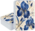 Royal Blue Iris Garden Metal Tin Box with Lid,Storage Container by Unknown