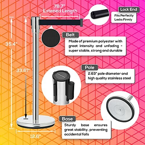 DuraSteel Chrome Crowd Control Barriers Stanchions - Image 2