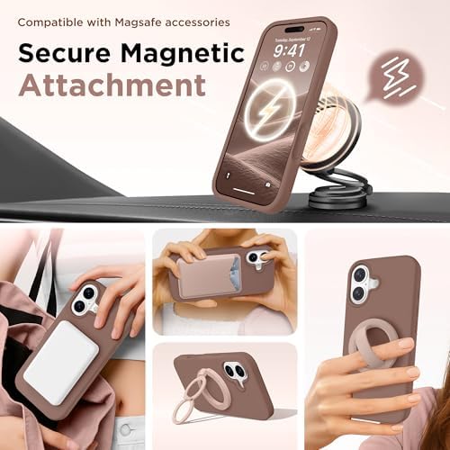 GolbinBox Magnetic for iPhone 17 Case, Silicone Cover, Brown - Image 3