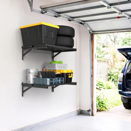 EVERHANGER Heavy Duty Garage Wall Shelves, 2 x 3 ft Metal Storage Shelves - Image 2