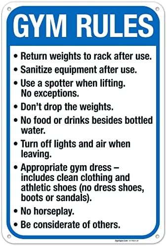 Gym Rules Return Weights to Rack After Use Sanitize Equipment After Use by SigoSigns