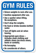 Gym Rules Return Weights to Rack After Use Sanitize Equipment After Use by SigoSigns