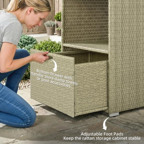 Outsunny Valet Pool Towel Rack Waterproof Hot Tub Organizer Gray - Image 6