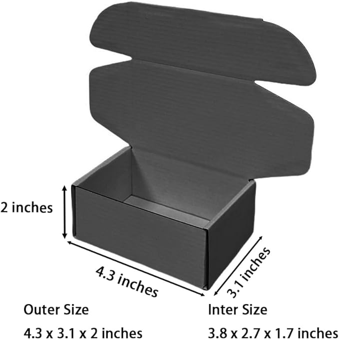 50 Pcs 4.3 x 3.1 x 2 inches Mini Size Corrugated Cardboard Gift Boxes - Image 2