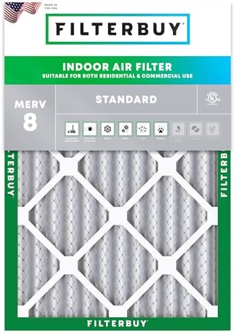 Filterbuy 15x20x2 Air Filter MERV 8 Dust & Allergy Defense (1-Pack) by Filterbuy