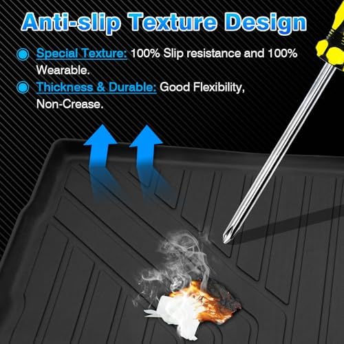 Cartist Cargo Mat for Jeep Wagoneer 2022-2025 2026 (Not Fit L), All Weather Cargo Liner for Wagoneer Accessories, Behind The 3rd Row TPE Trunk Mat Anti-Slip - Image 4