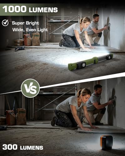 EverBrite 1000LM Work Light, Rechargeable Magnetic Flashlight, Green - Image 2