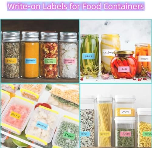 Assorted Colors Waterproof Removable Labels with Pen Adhesive Name Stickers - Image 6