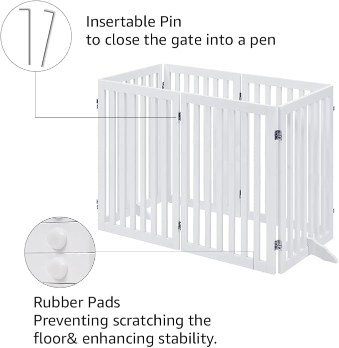 unipaws 120" Extra Wide Pet Gate, Free Standing Dog Gate - Image 5