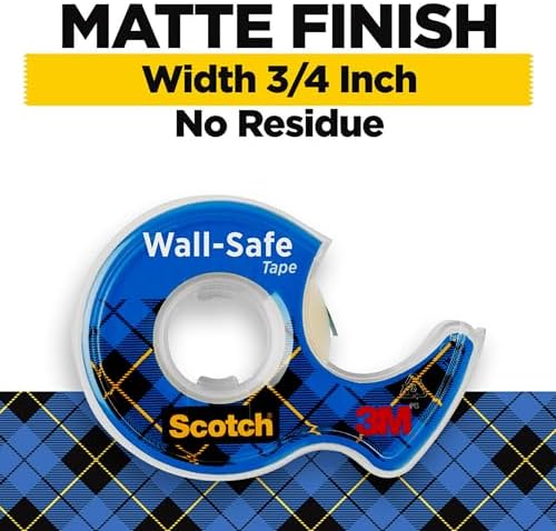 Scotch Wall-Safe Tape, 1 Dispenser Roll, 3/4 in x 650 in - Image 2