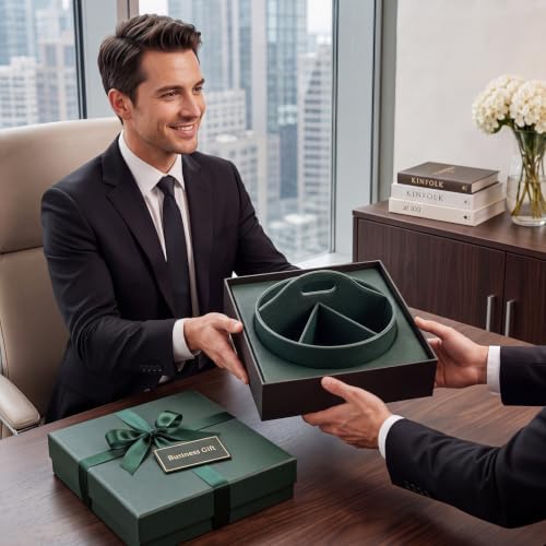 Aesthetic PU Leather Rotating Desk Storage Organizer, Green - Image 2