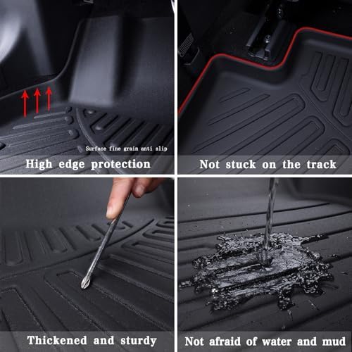 Large Cargo Liners with Backrest Mat for 2024 2025 Mazda CX90 CX-90 7&8 Seats(Not for 6 Seats), TPE All Weather Protection Trunk Mat with Velcro Rear Seats Backrest - Image 3