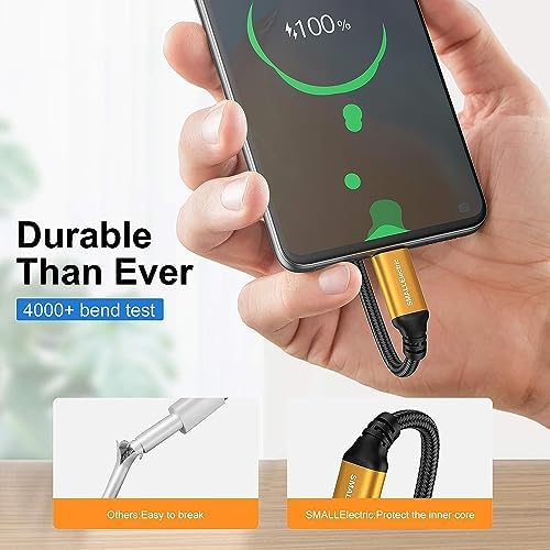 Short USB C Cable 1ft, 5 Pack Type C to USB A Cord, Braided Fast Charging - Image 2