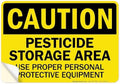 Caution Pesticide Storage Area Use Proper Personal Protective Equipment Sign, 10x7 Inches, 4 Mil Vinyl Decal Stickers Weather Resistant, Made in USA by My Sign Center by MySignCenter