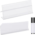 PATIKIL 3.9" x 1.8" Wire Shelf Label Holder, 30 Pack Reusable Plastic Price Tag by PATIKIL