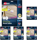 AVERY Round Labels, White, 1-1/2" | Sure Feed Technology | Permanent Adhesive | 400 Labels, Pack of 5 by Avery
