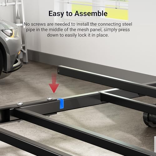 FLEXIMOUNTS 4x8 Overhead Garage Storage Rack with 6 Hooks, 2 Pack, Black - Image 4