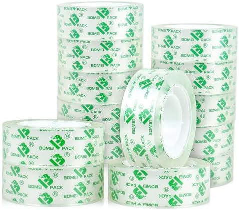 BOMEI PACK 14Rolls Crystal Clear Tape, Transparent Tape Refills for Dispenser, Crafters Tape for Gift Wrapping, Home, School Office Supplies, 3/4Inch x 1000 inch by BOMEIPACK