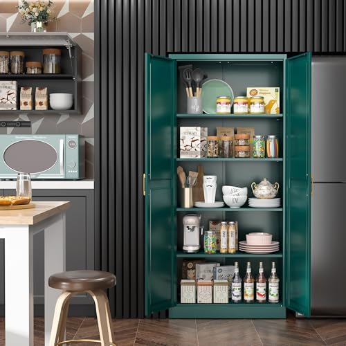 Steeloong 71"Metal Pantry Storage Cabinet with Doors & 4 Adjustable Shelves - Image 4