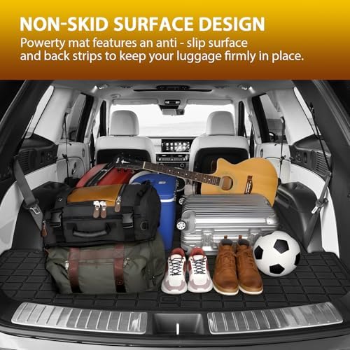 Powerty Floor Mats for 2020-2024 2025 Hyundai Palisade 7/8 Seat Car Mats, All Weather 3D TPE Anti-Slip Trunk Cargo Liner Seat Back Covers Protectors Full Set Car Accessories - Image 6