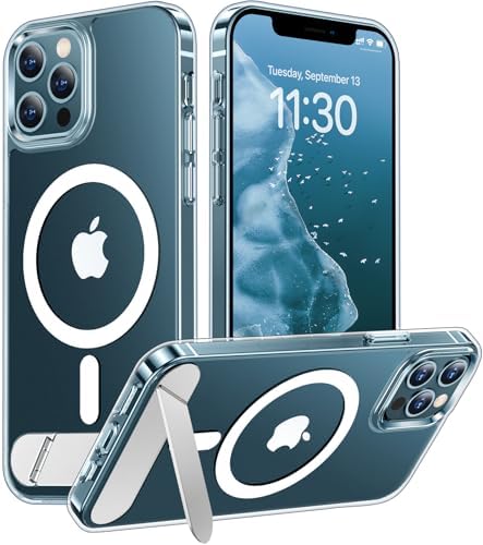 Temdan Magnetic Compatible with iPhone 12 Pro Max Case, [Built-in Invisible Kickstand][Compatible with MagSafe][Military Grade Shockproof] Slim Thin Phone Case for iPhone 12 Pro Max 6.7" by Temdan