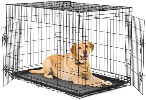 DUMOS 42 Inch Dog Crate, Foldable Medium Large Dog Cage Pet Kennel by DumosLifestyle
