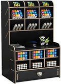 Hggzeg Wooden Desk Organiser with Drawer (B16-Black) by Hggzeg