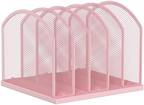 Gawerk 5-Section Vertical Desktop Organizer, 6-Section Mesh File Folder Stand Sorter for Office Home Classroom Organization by Gawerk
